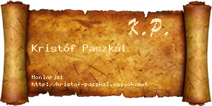Kristóf Paszkál névjegykártya